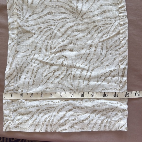 New Directions Wide Leg Linen Pants Desert Sage Tiger Print Ring Belt Detail - Picture 4 of 10